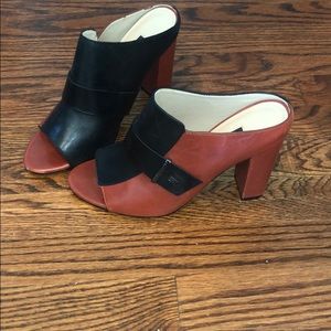 Red and black French connection heels